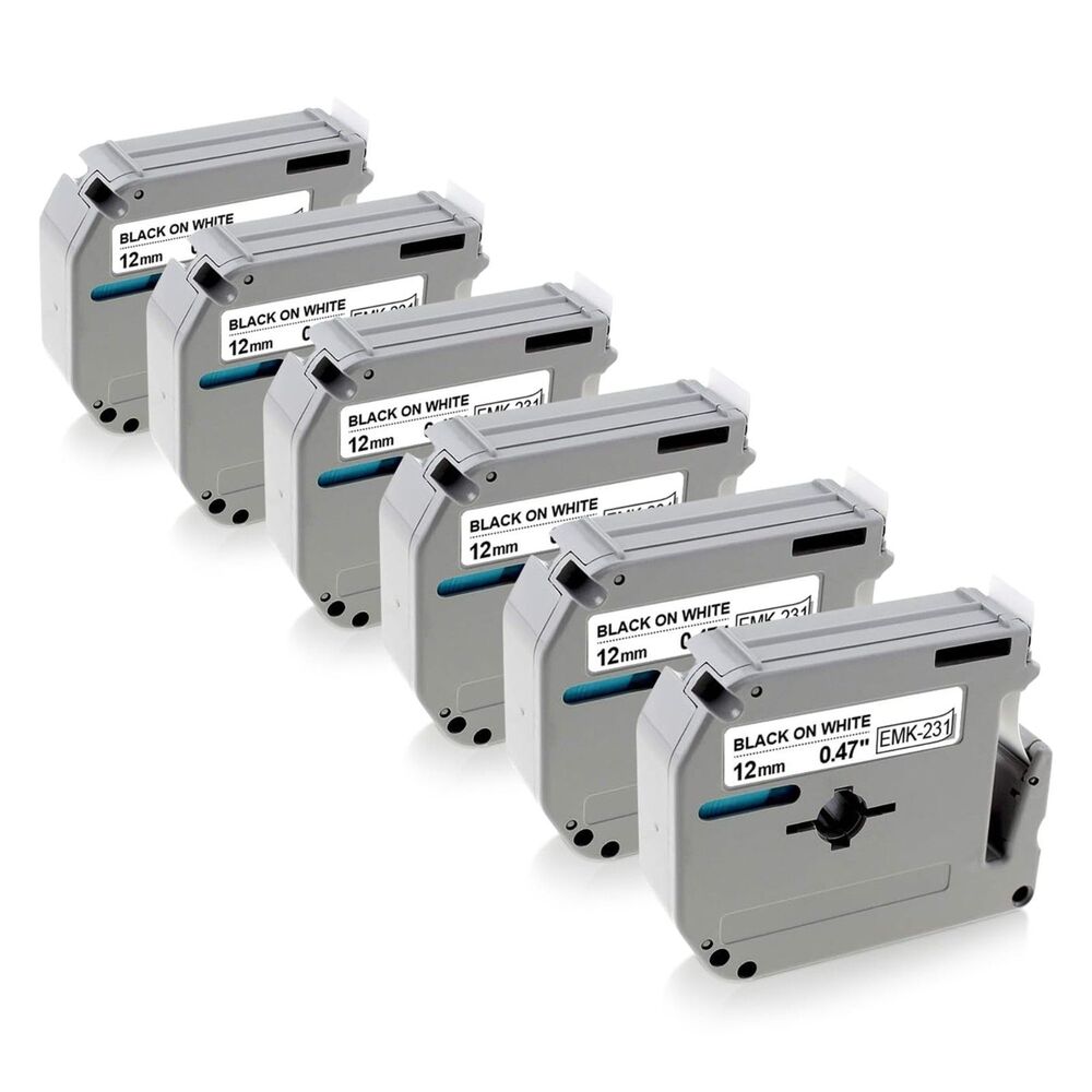 M-K231 MK231 Compatible Brother P-Touch Label Tape 12MM PT-65 PT-70 90